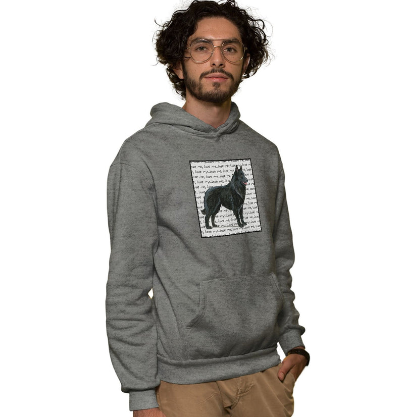 Belgian Shepherd Love Text - Adult Unisex Hoodie Sweatshirt
