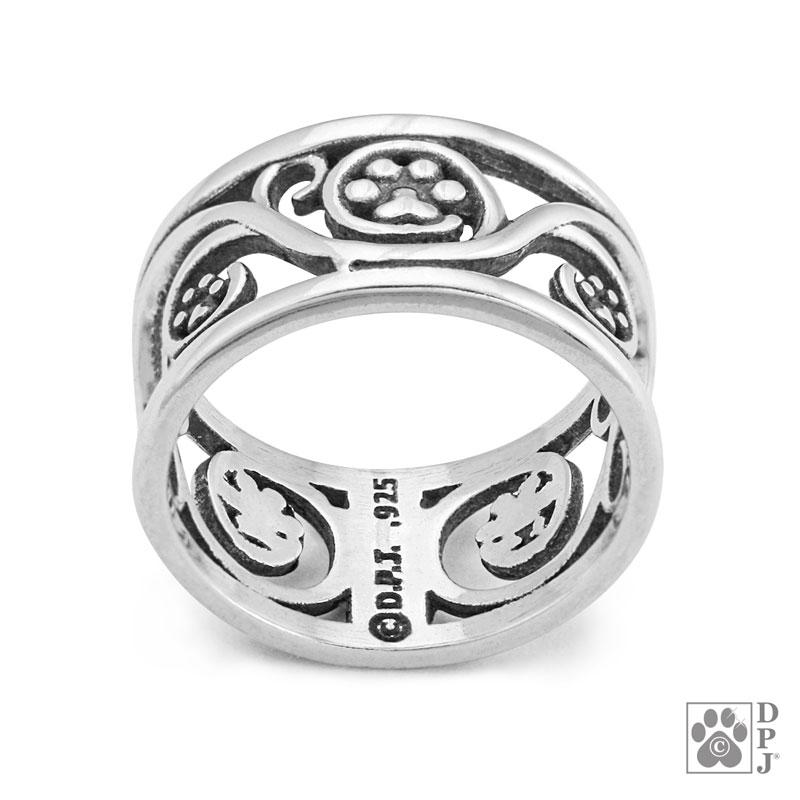 Sterling Silver Life Long Journey Paws Ring
