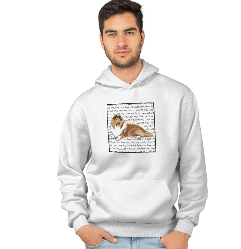 Collie Love Text - Adult Unisex Hoodie Sweatshirt