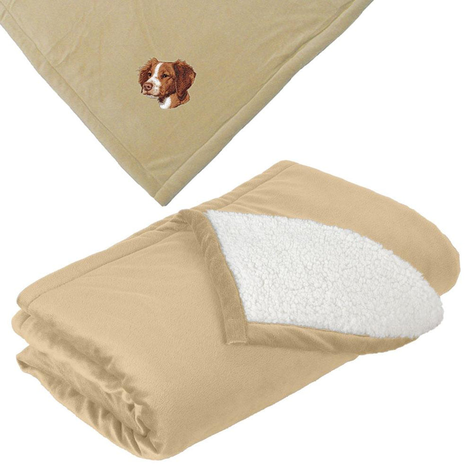 Embroidered Blankets Tan  Brittany D102