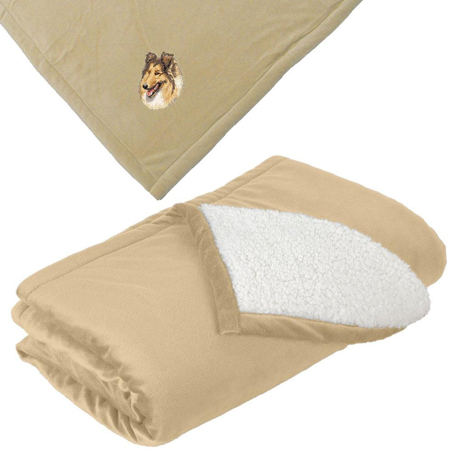 Embroidered Blankets Tan  Collie DV417