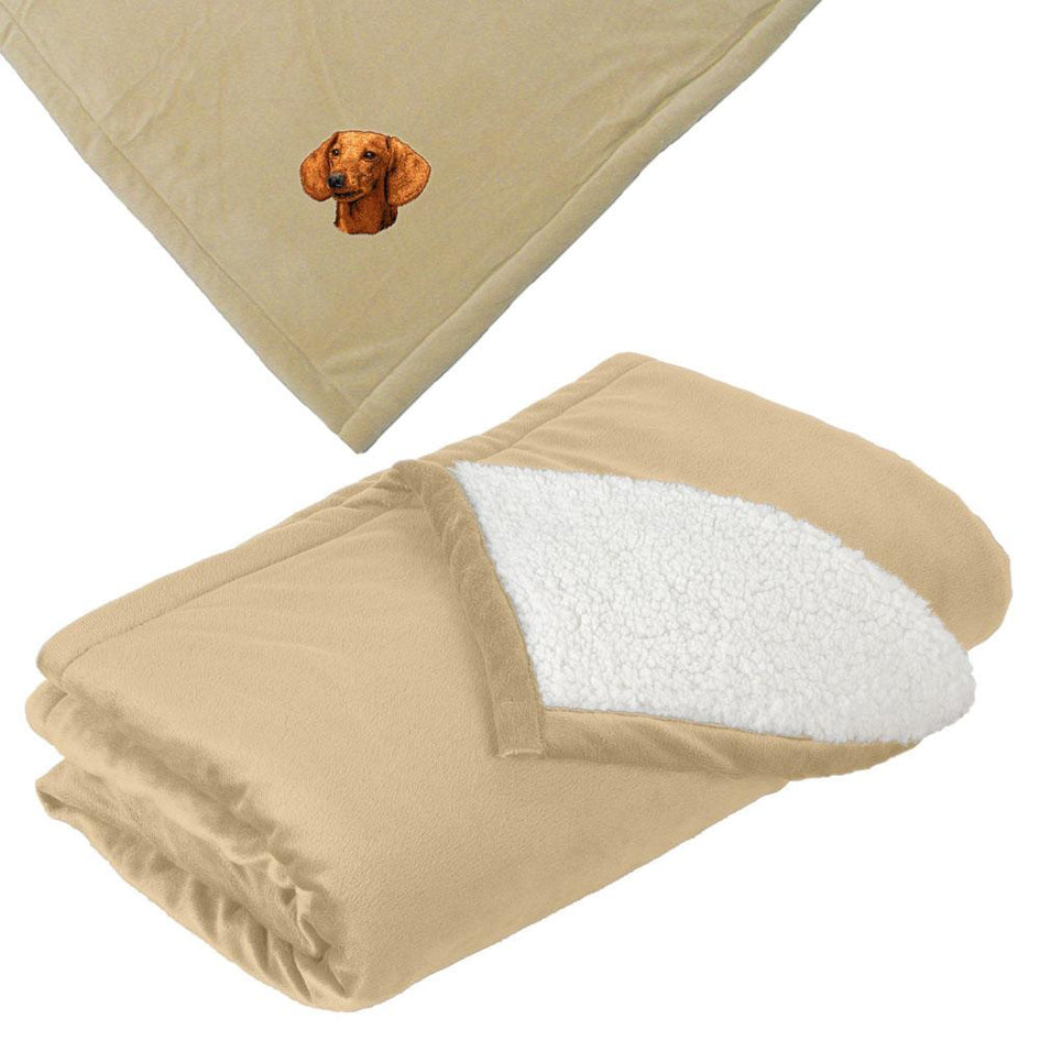 Embroidered Blankets Tan  Dachshund D29