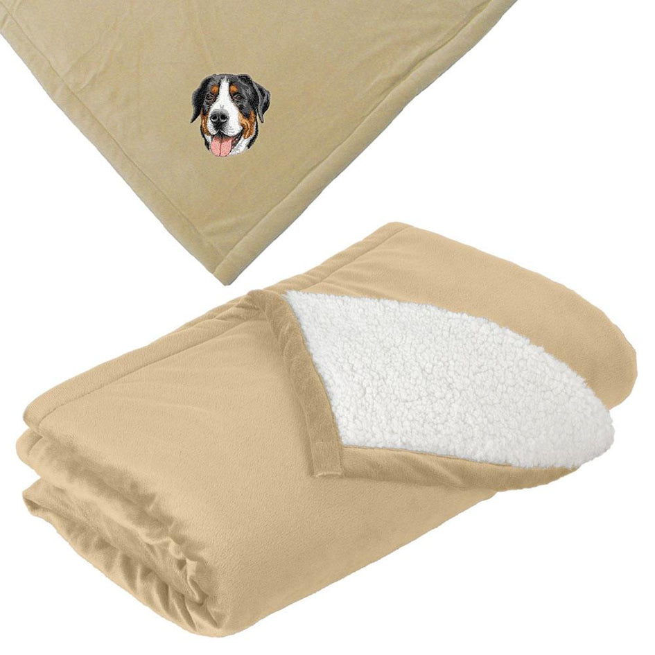 Embroidered Blankets Tan  Greater Swiss Mountain Dog DV379