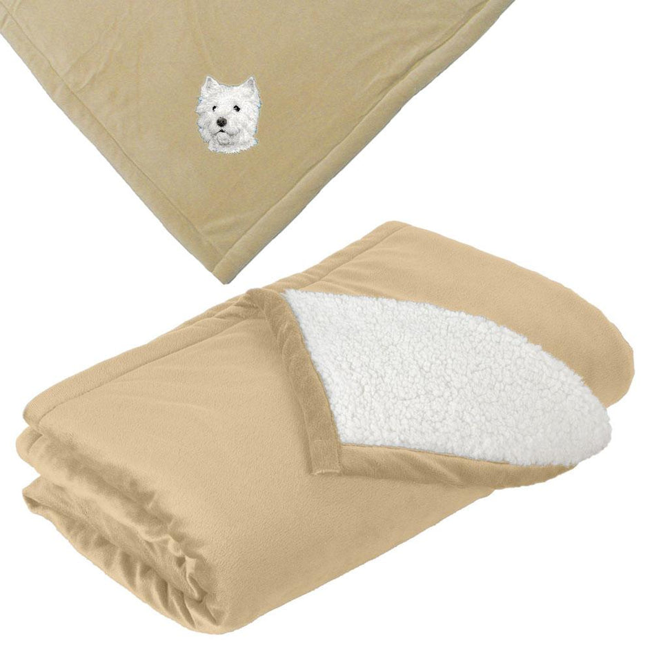 Embroidered Blankets Tan  West Highland White Terrier D126