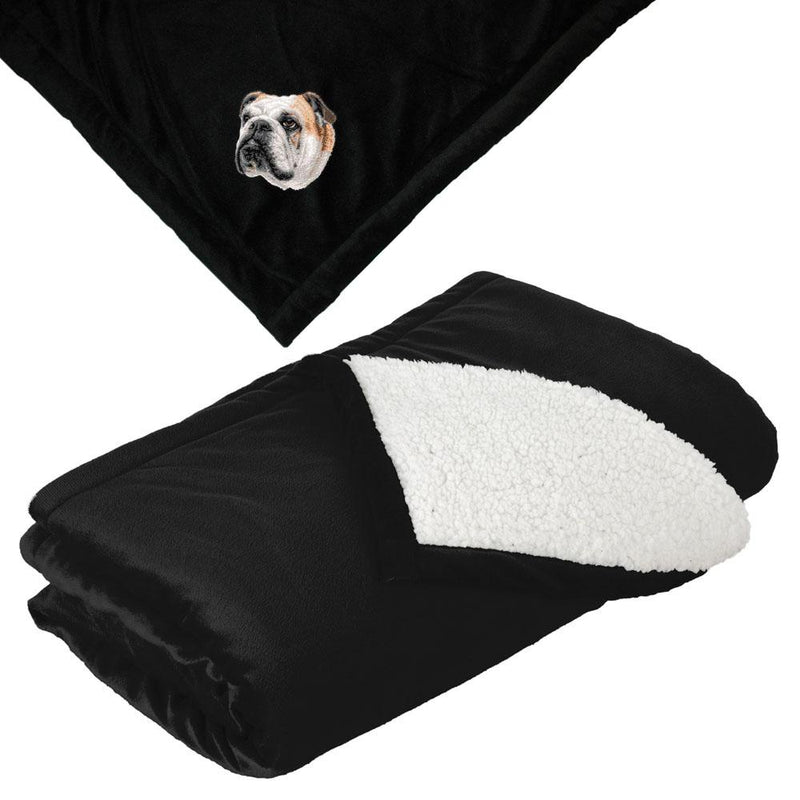 Bulldog Embroidered Blankets