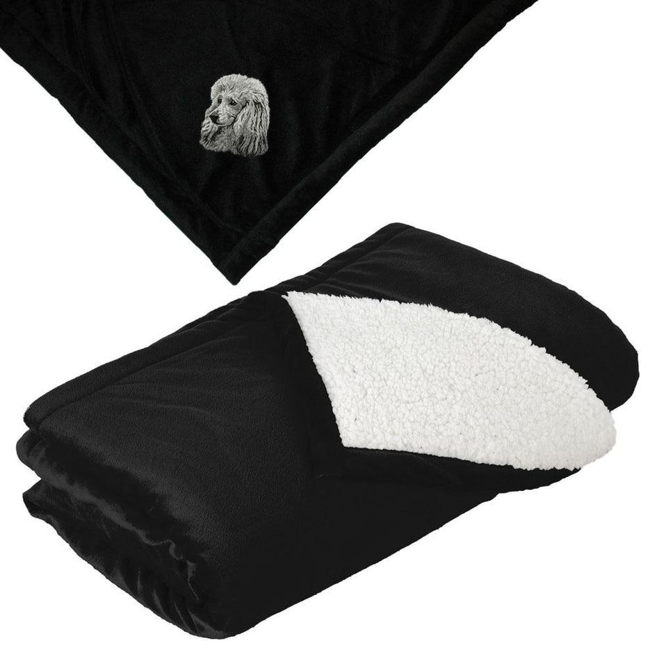 Embroidered Blankets Black  Poodle DM450