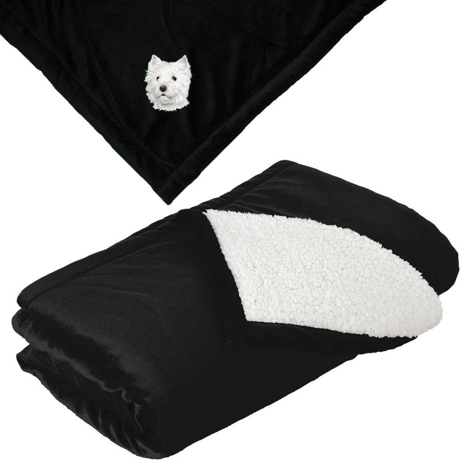 Embroidered Blankets Black  West Highland White Terrier D126