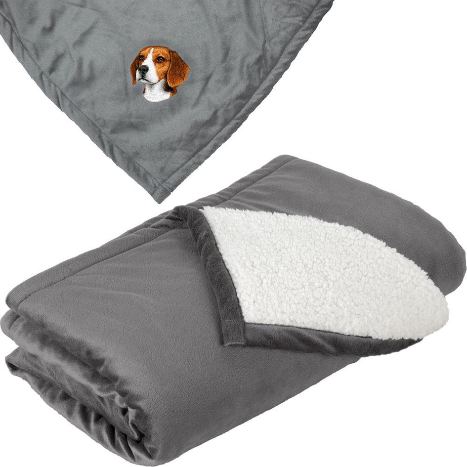 Embroidered Blankets Gray  Beagle D31