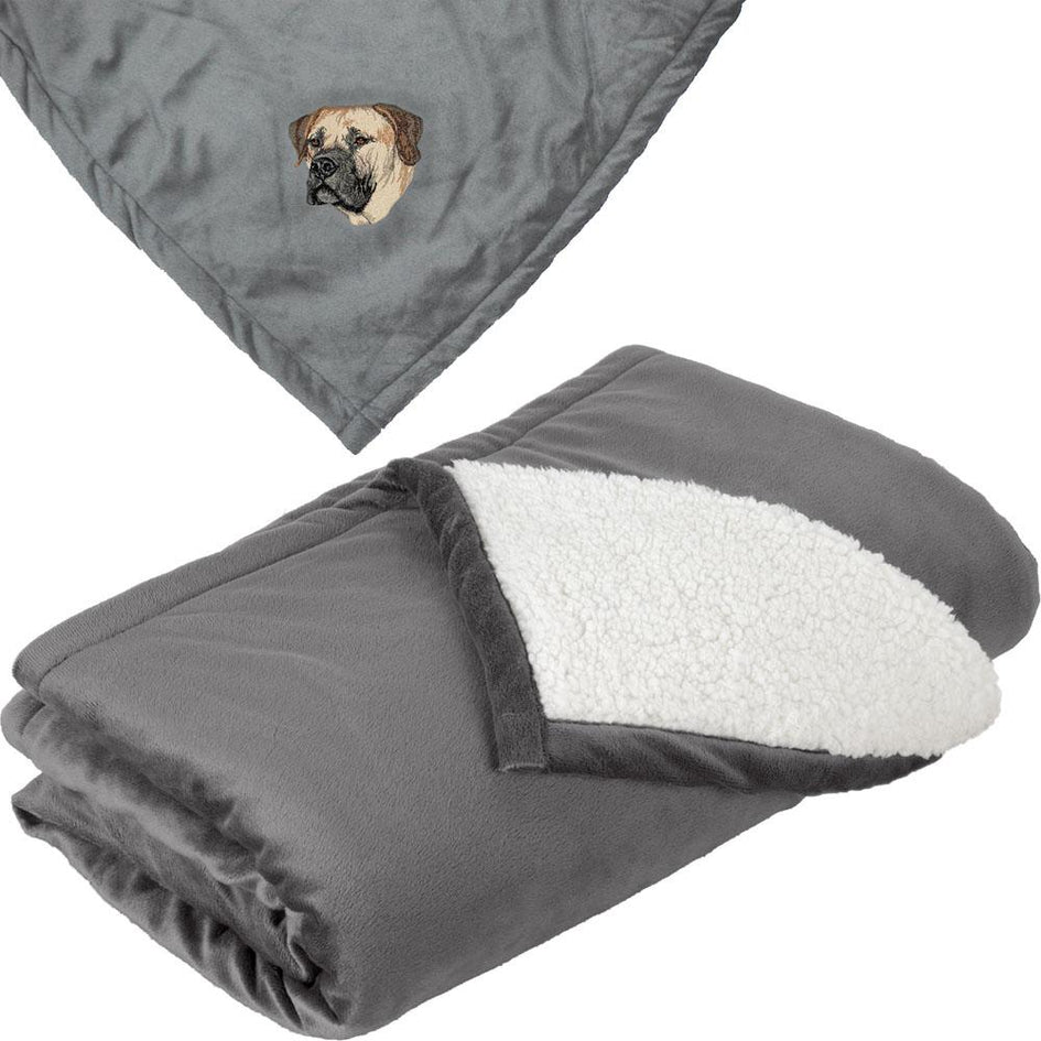 Embroidered Blankets Gray  Boerboel DV209