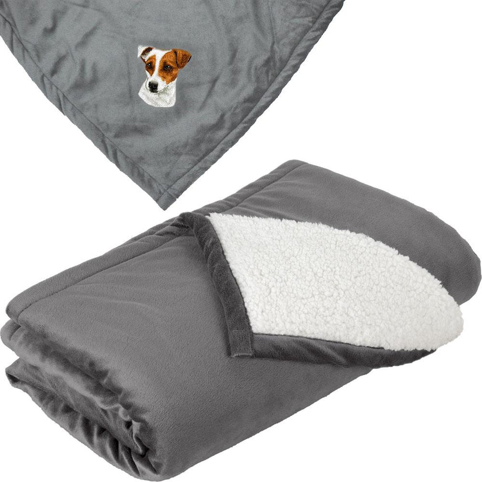 Embroidered Blankets Gray  Parson Russell Terrier D26