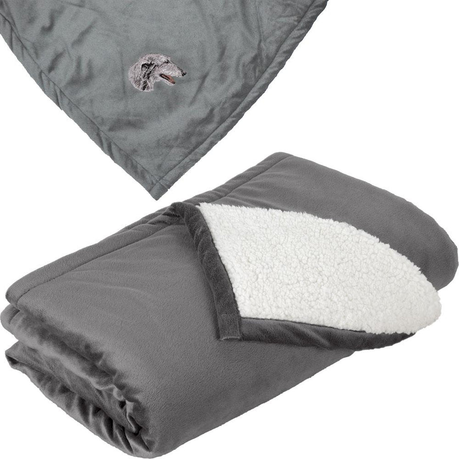 Embroidered Blankets Gray  Scottish Deerhound D52