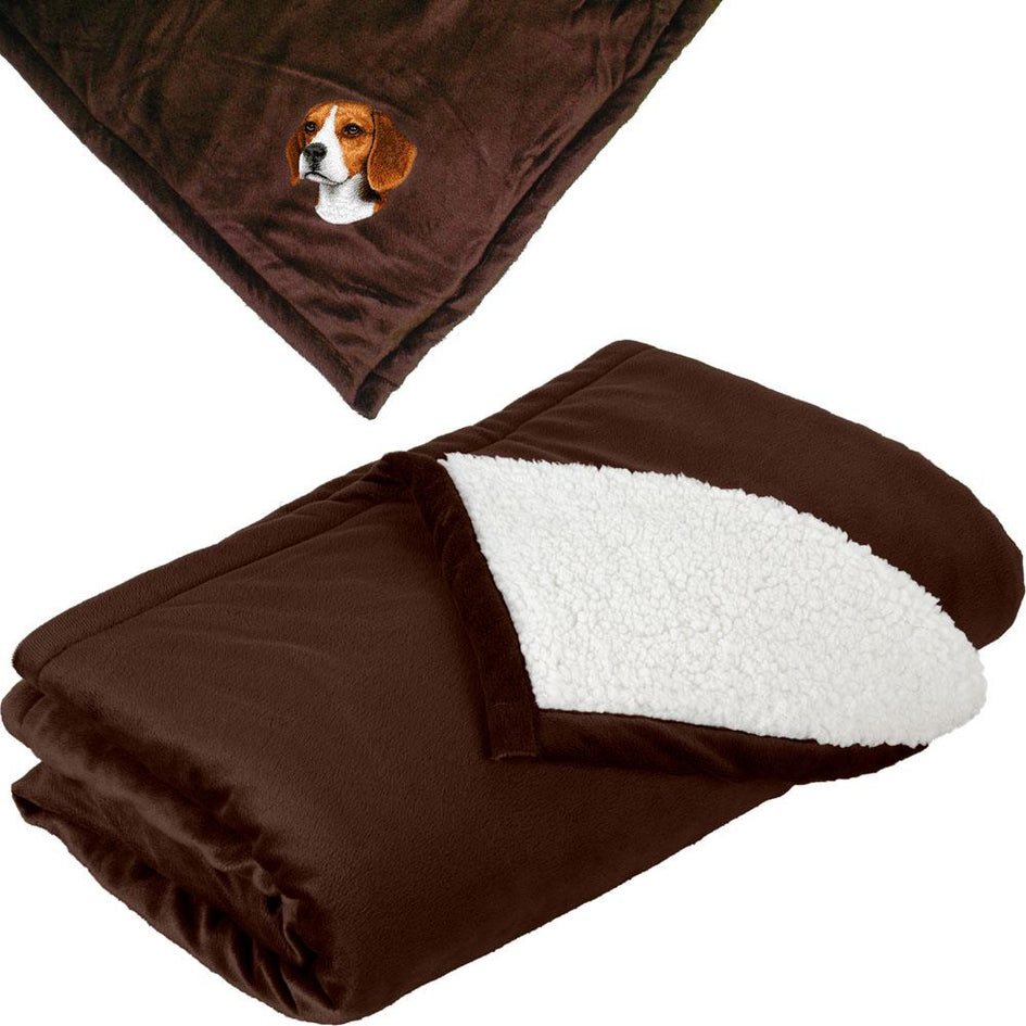 Embroidered Blankets Brown  Beagle D31