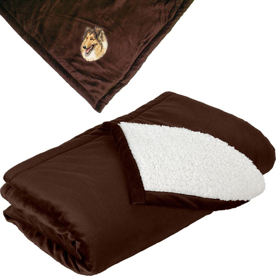 Embroidered Blankets Brown  Collie DV417