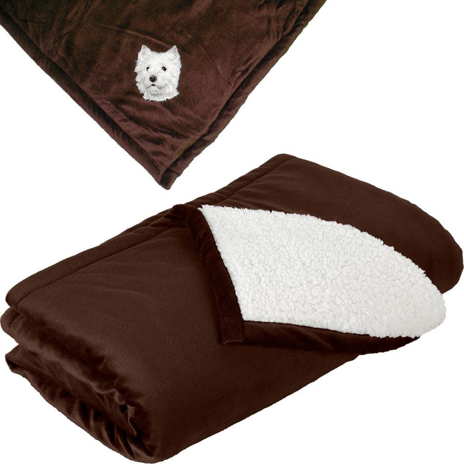 Embroidered Blankets Brown  West Highland White Terrier D126