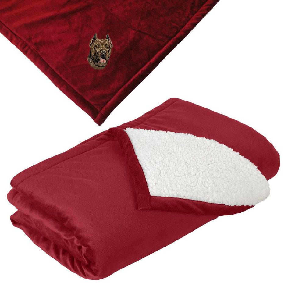 Embroidered Blankets Red  Cane Corso DV166