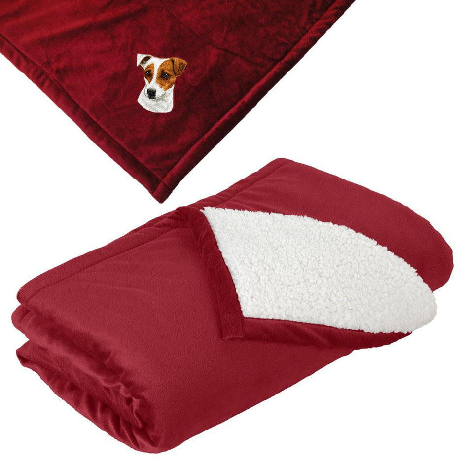 Embroidered Blankets Red  Parson Russell Terrier D26
