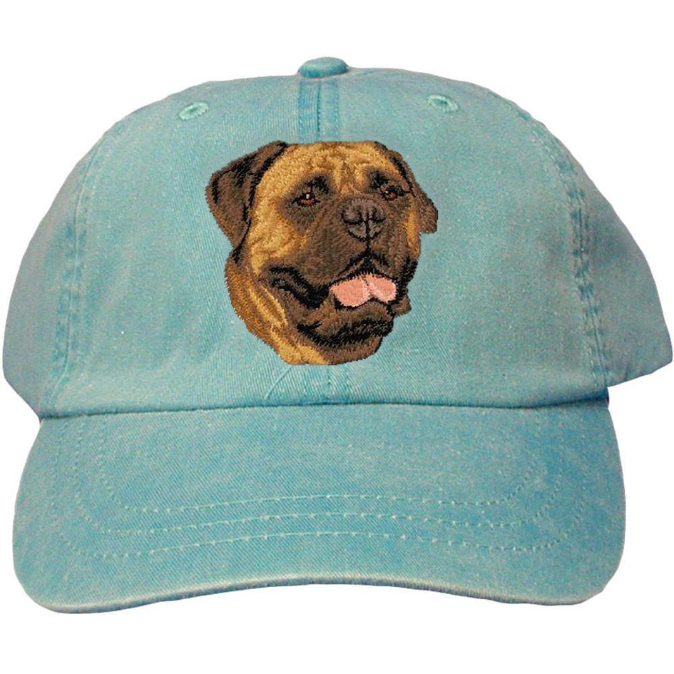 Embroidered Baseball Caps Turquoise  Bullmastiff D56