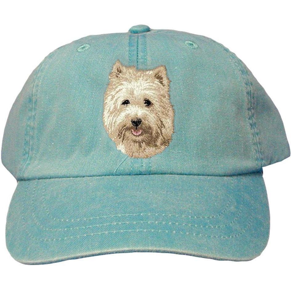 Embroidered Baseball Caps Turquoise  Cairn Terrier D106