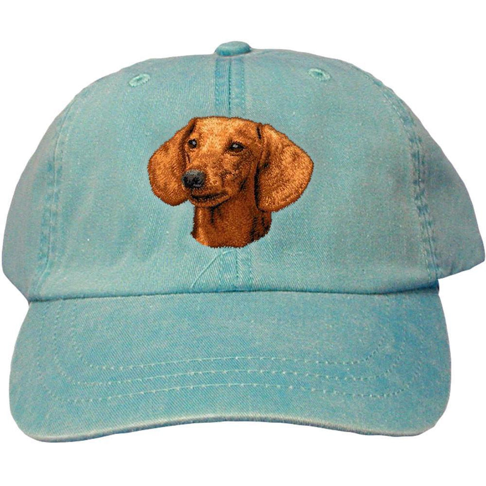 Embroidered Baseball Caps Turquoise  Dachshund D29