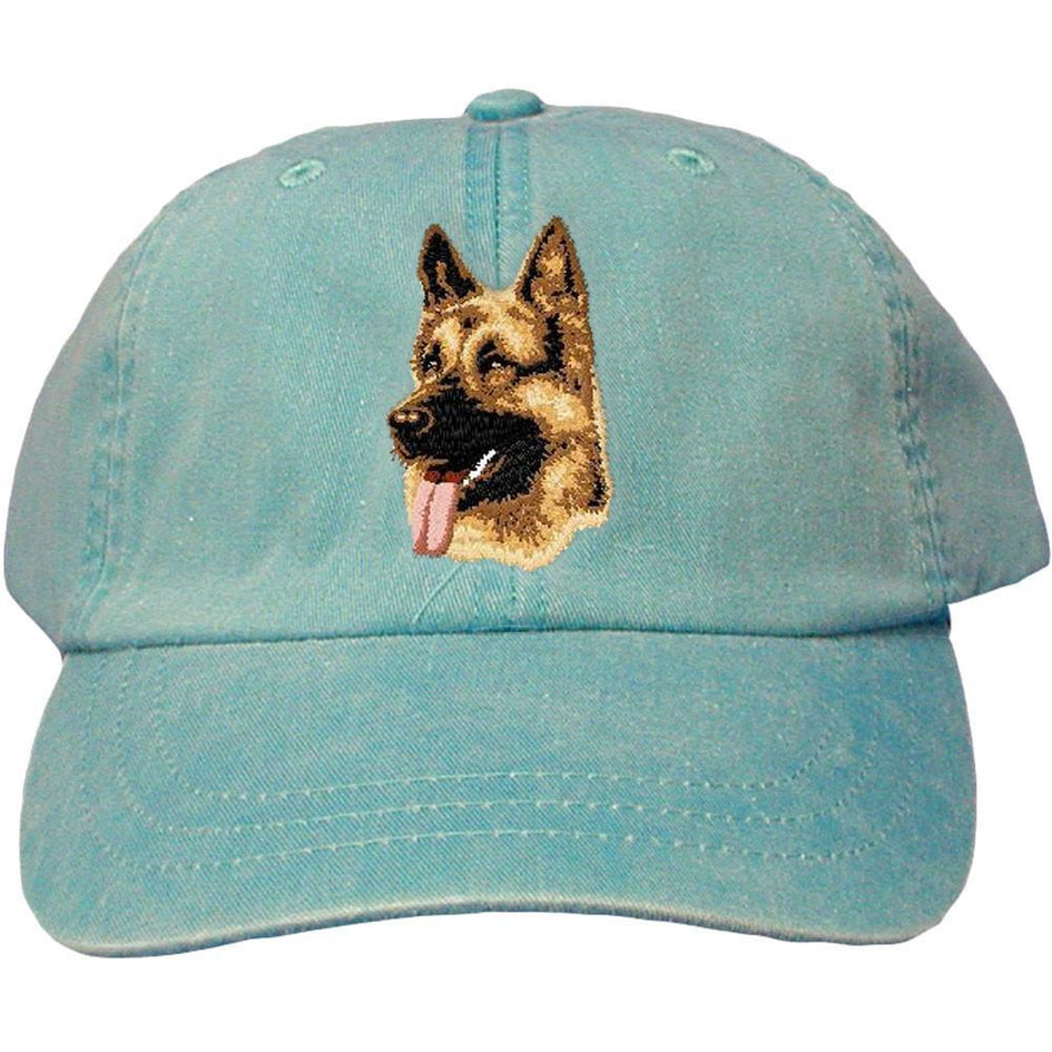 Embroidered Baseball Caps Turquoise  German Shepherd Dog D1