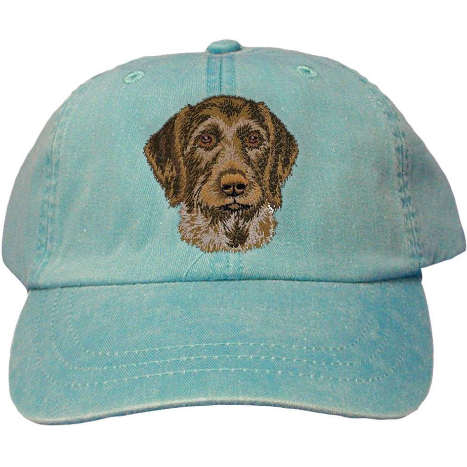 Embroidered Baseball Caps Turquoise  German Wirehaired Pointer DV467