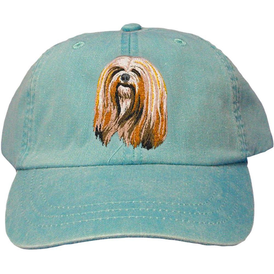 Embroidered Baseball Caps Turquoise  Lhasa Apso DM161