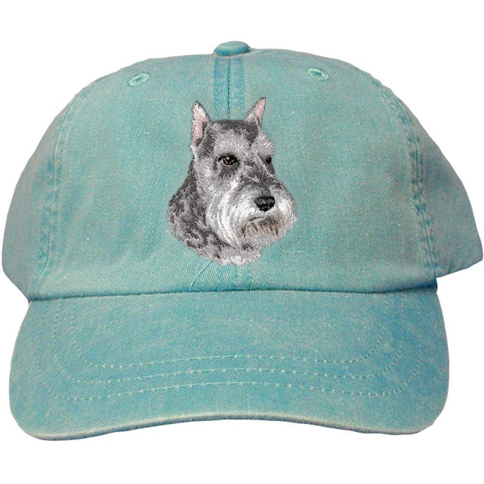 Embroidered Baseball Caps Turquoise  Schnauzer D133