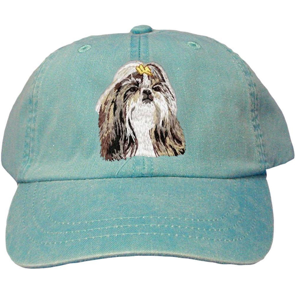 Embroidered Baseball Caps Turquoise  Shih Tzu DN390