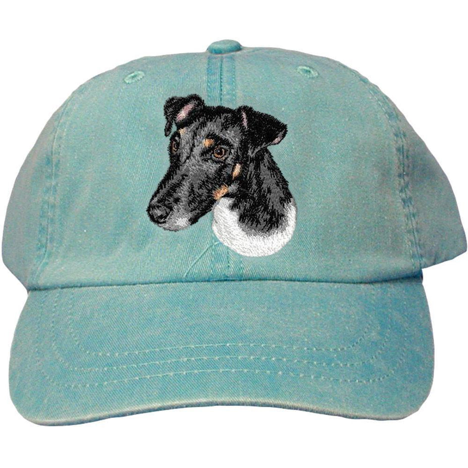 Embroidered Baseball Caps Turquoise  Smooth Fox Terrier D134