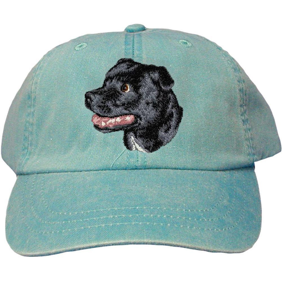 Embroidered Baseball Caps Turquoise  Staffordshire Bull Terrier D113