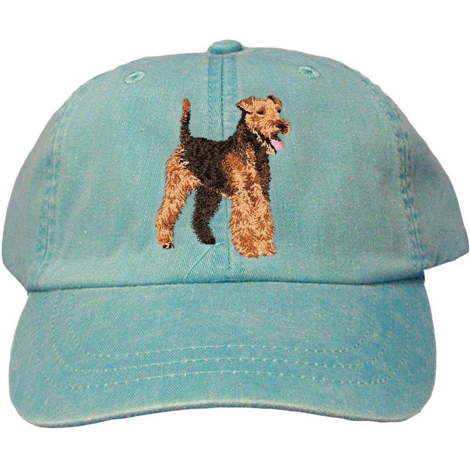 Embroidered Baseball Caps Turquoise  Welsh Terrier DJ241