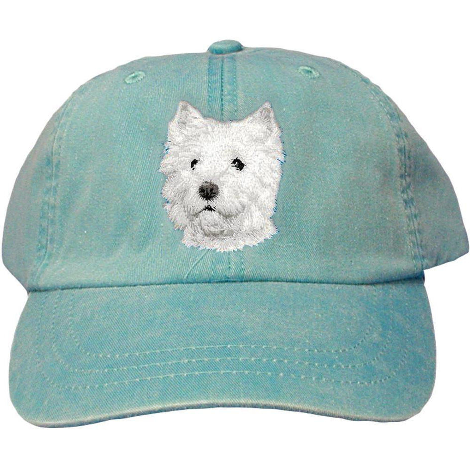 Embroidered Baseball Caps Turquoise  West Highland White Terrier D126