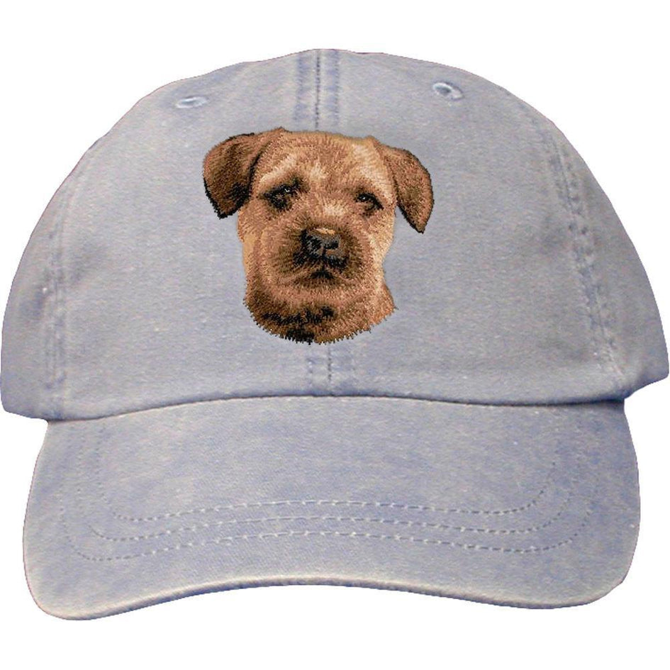 Embroidered Baseball Caps Light Blue  Border Terrier D51