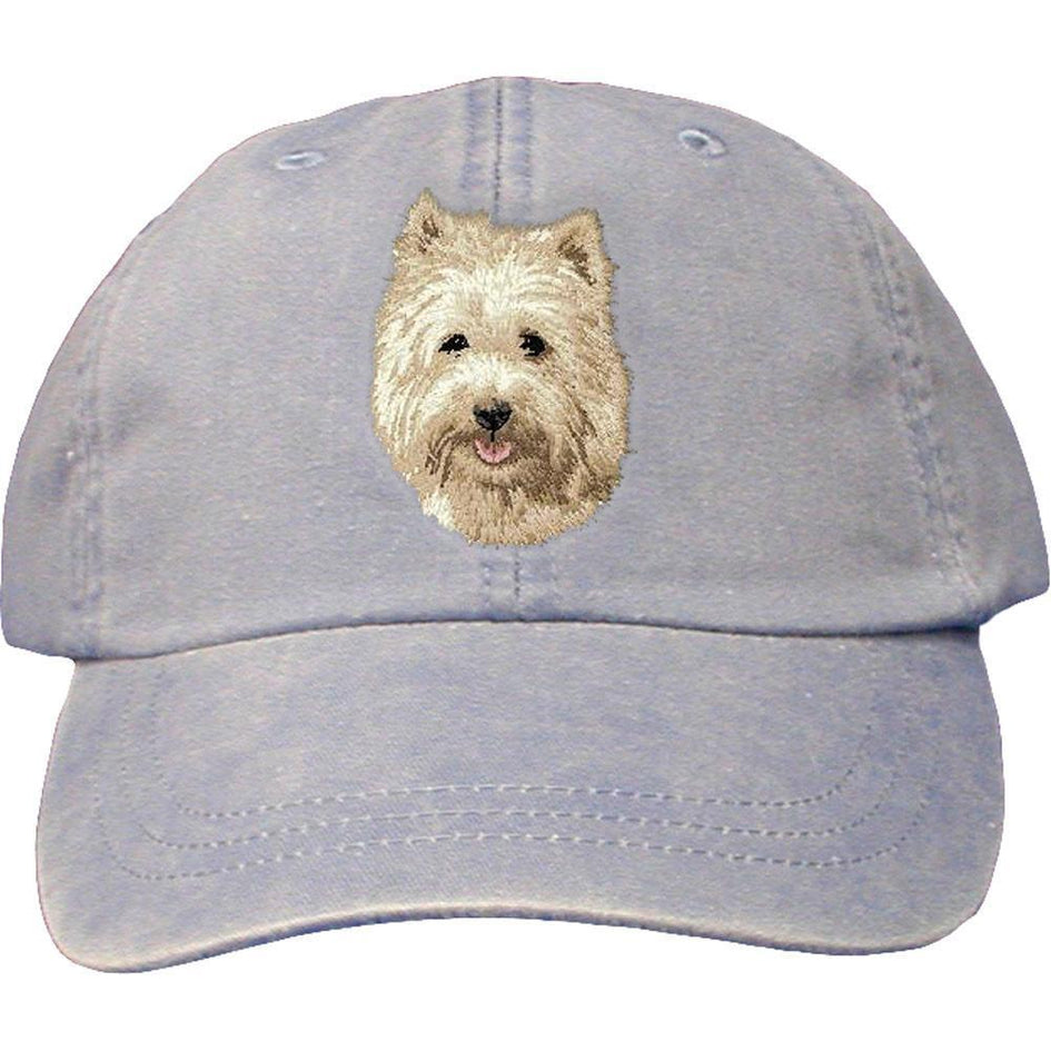 Embroidered Baseball Caps Light Blue  Cairn Terrier D106