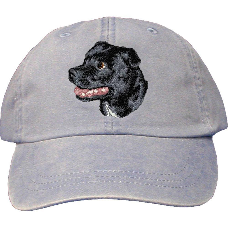 Embroidered Baseball Caps Light Blue  Staffordshire Bull Terrier D113