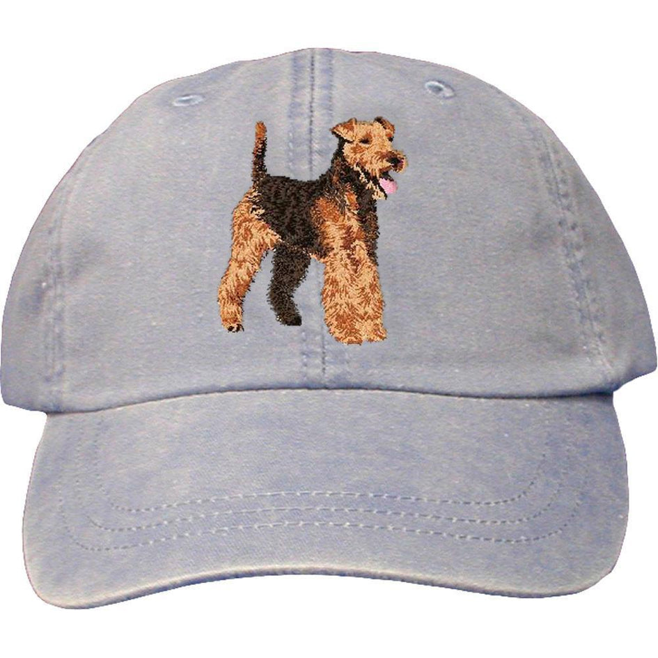 Embroidered Baseball Caps Light Blue  Welsh Terrier DJ241