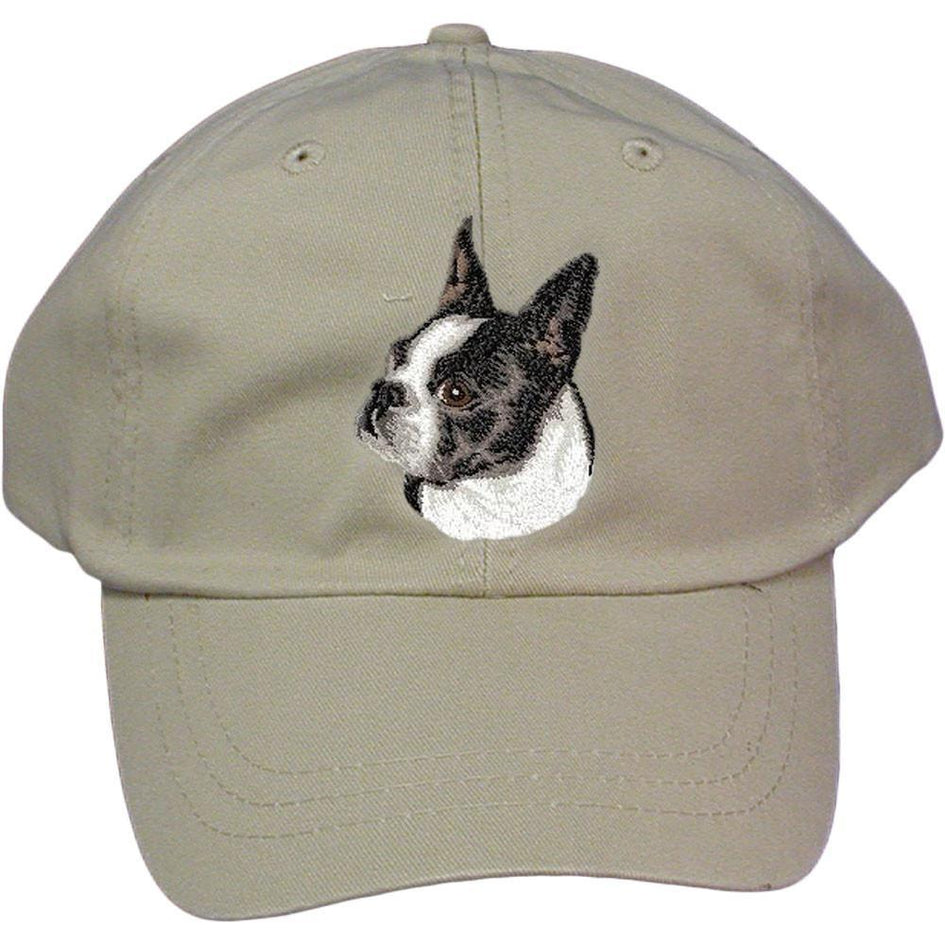 Embroidered Baseball Caps Grey  Boston Terrier D50