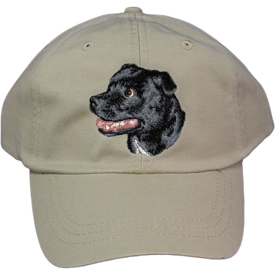 Embroidered Baseball Caps Grey  Staffordshire Bull Terrier D113