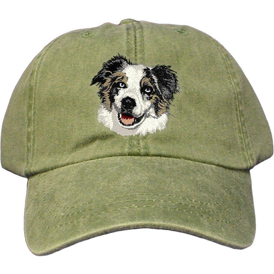 Embroidered Baseball Caps Green  Australian Shepherd DV164