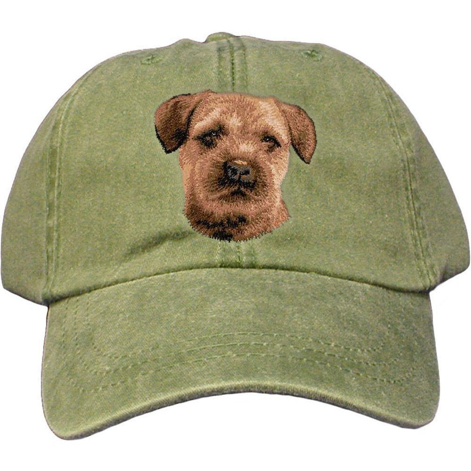 Embroidered Baseball Caps Green  Border Terrier D51