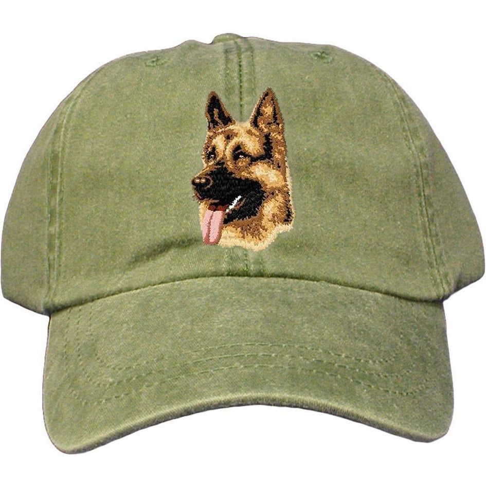 Embroidered Baseball Caps Green  German Shepherd Dog D1