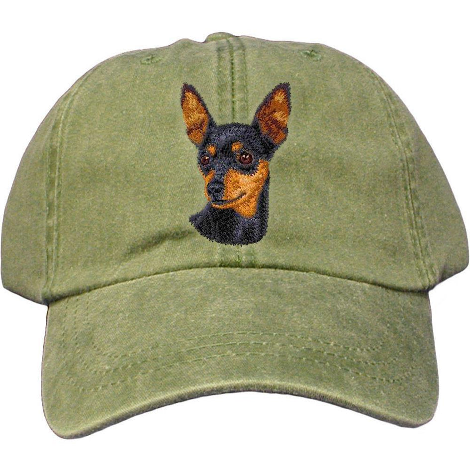 Embroidered Baseball Caps Green  Miniature Pinscher D22
