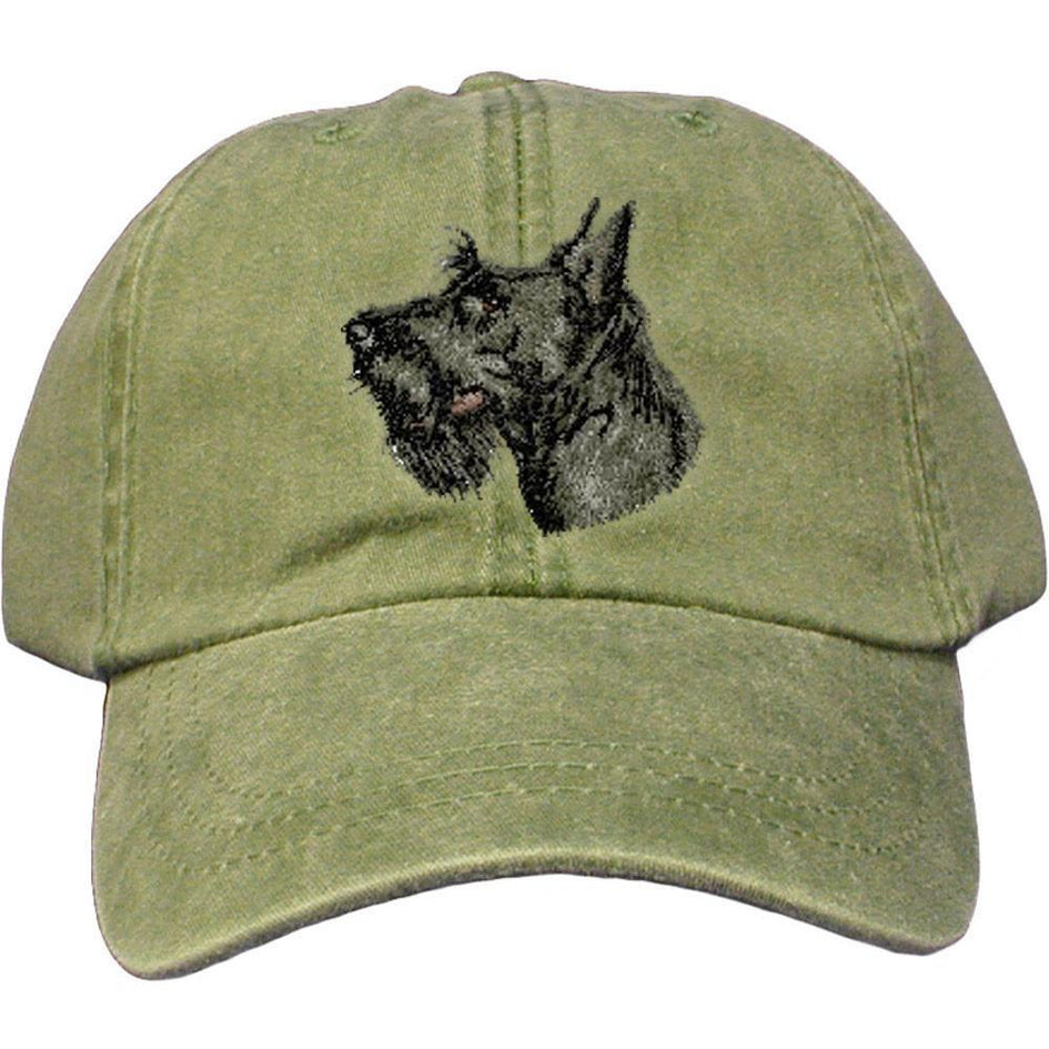 Embroidered Baseball Caps Green  Scottish Terrier D32