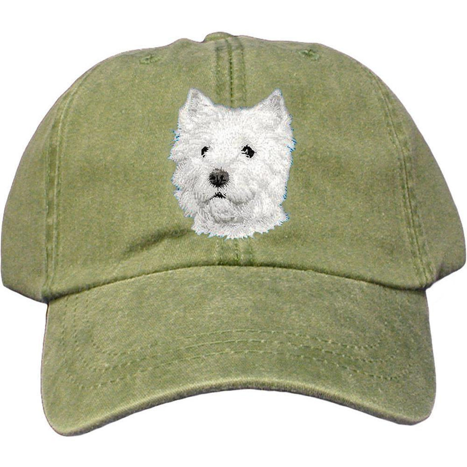 Embroidered Baseball Caps Green  West Highland White Terrier D126