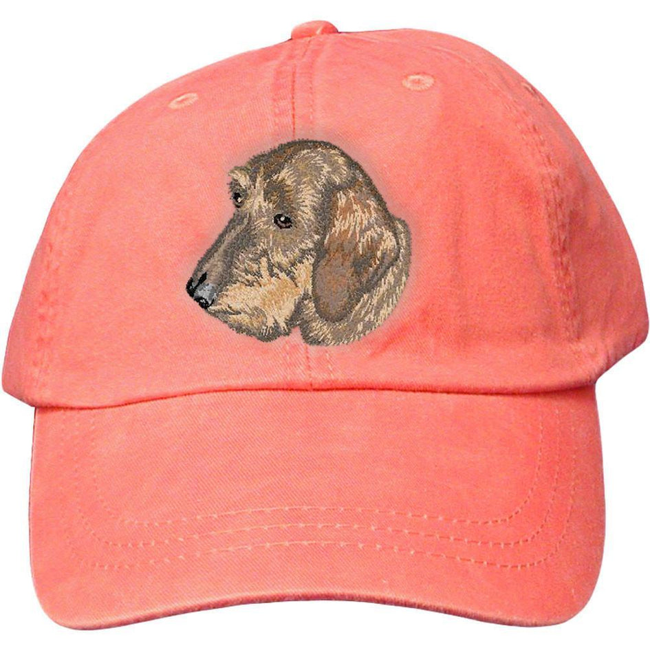 Embroidered Baseball Caps Peach  Dachshund DV360