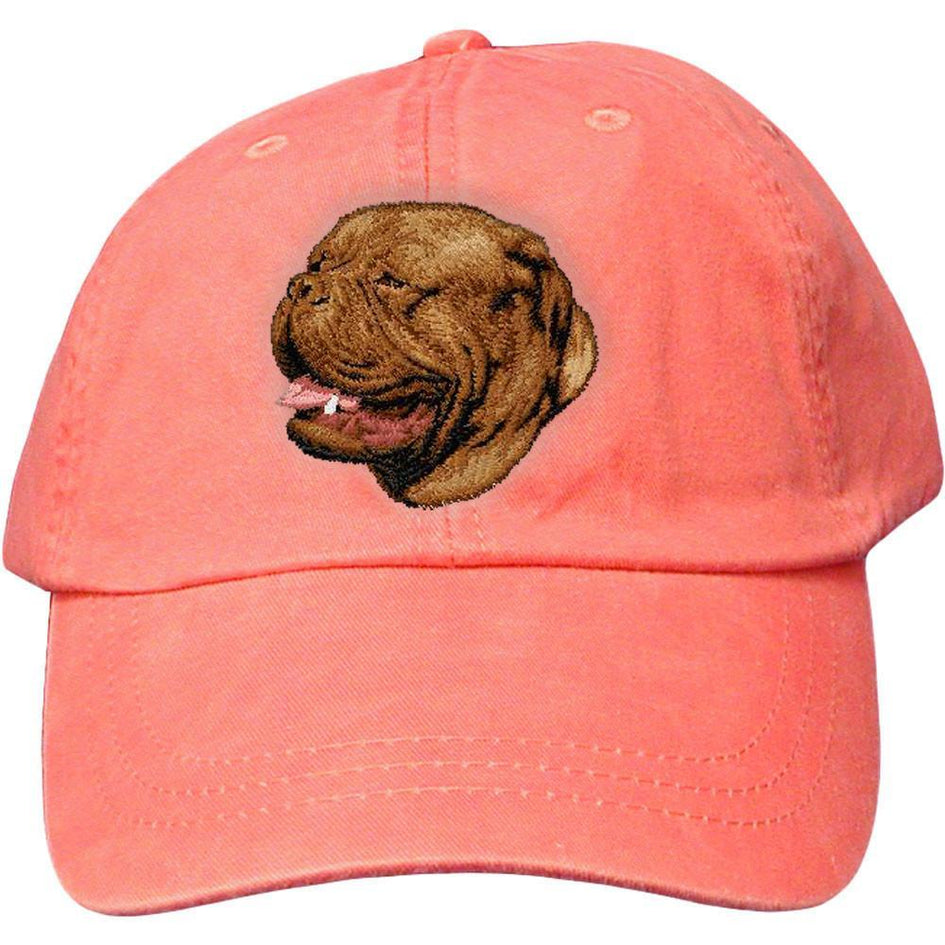 Embroidered Baseball Caps Peach  Dogue de Bordeaux D39