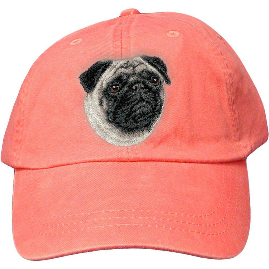 Embroidered Baseball Caps Peach  Pug D63
