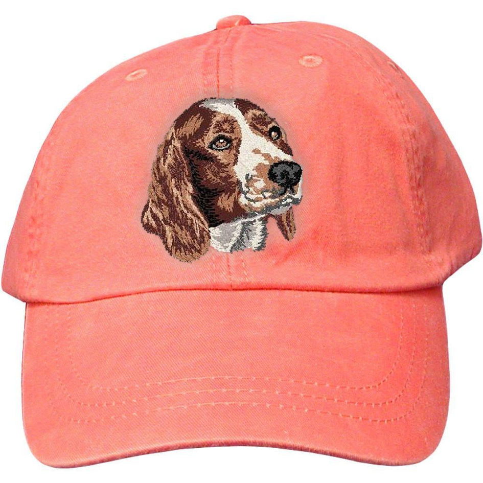 Embroidered Baseball Caps Peach  Welsh Springer Spaniel DV170