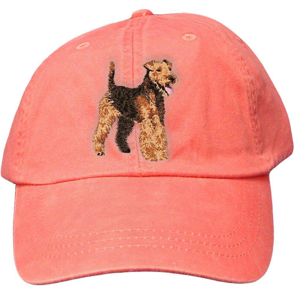 Embroidered Baseball Caps Peach  Welsh Terrier DJ241