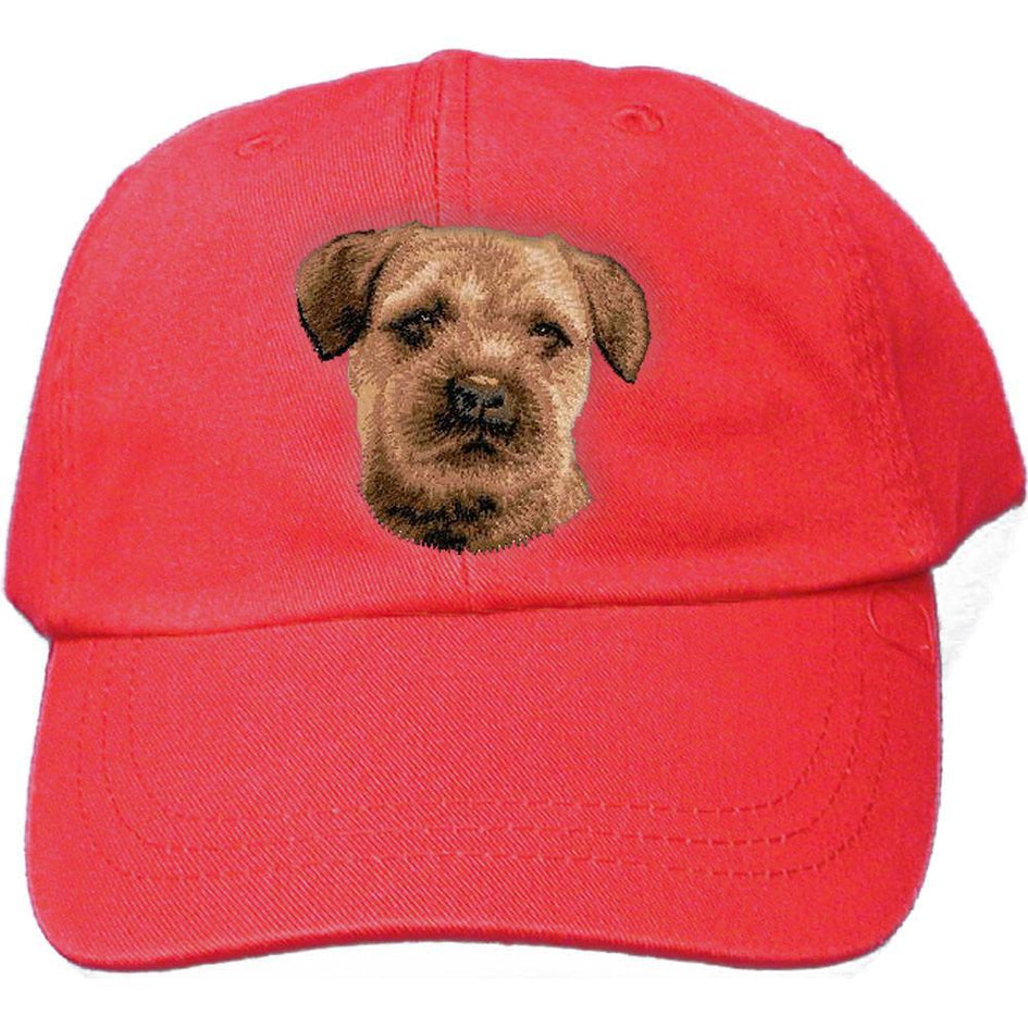 Embroidered Baseball Caps Red  Border Terrier D51